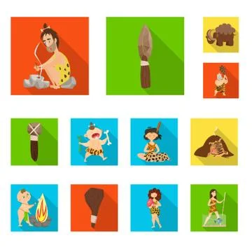 Isolated object of evolution and prehistory logo. Set of evolution and Stock Illustration