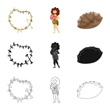 Isolated object of evolution and prehistory logo. Collection of evolution and Stock Illustration