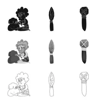 Isolated object of evolution and prehistory logo. Collection of evolution and Stock Illustration