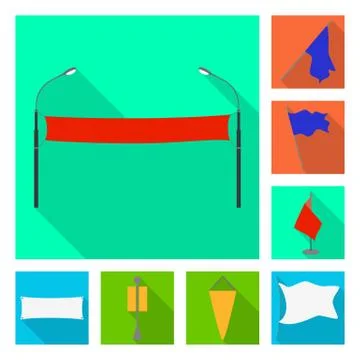 Isolated object of fabric and white sign. Collection of fabric and presentation Stock Illustration