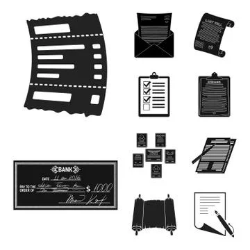 Isolated object of folder and list sign. Set of folder and contract stock vector Stock Illustration