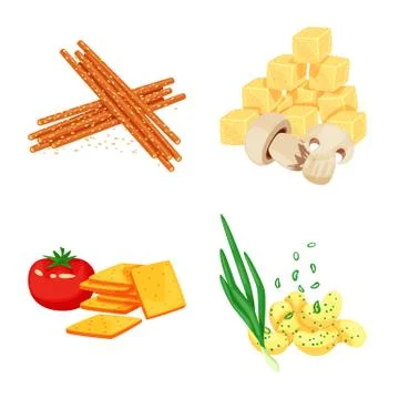 Isolated object of food and product logo. Set of food and party stock symbol for Stock Illustration