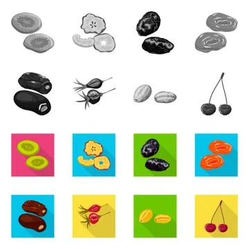 Isolated object of food and raw icon. Collection of food and nature stock symbol Stock Illustration