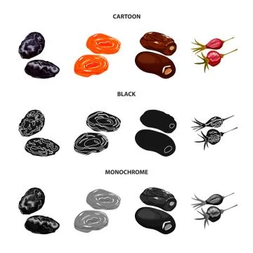 Isolated object of food and raw logo. Set of food and nature vector icon for Stock Illustration