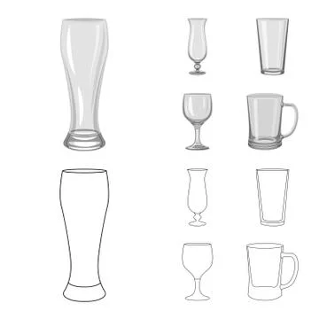 Isolated object of form and celebration logo. Set of form and volume stock Illustration