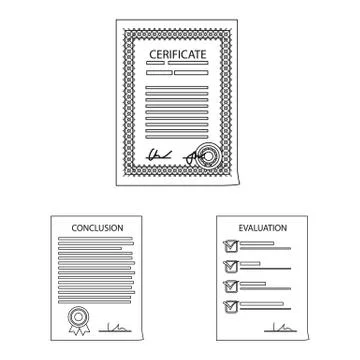 Isolated object of form and document logo. Set of form and mark vector icon for Stock Illustration