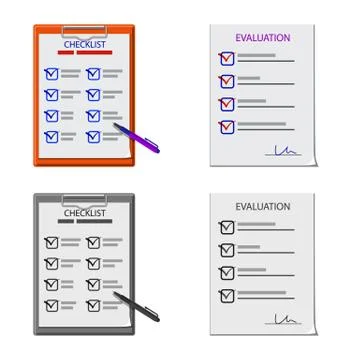 Isolated object of form and document symbol. Set of form and mark stock symbol Illustrazione stock