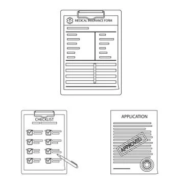 Isolated object of form and document sign. Collection of form and mark vector Illustrazione stock