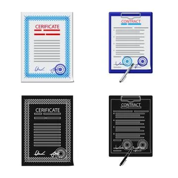 Isolated object of form and document symbol. Set of form and mark stock symbol Stock Illustration