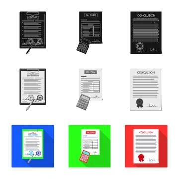 Isolated object of form and document sign. Collection of form and mark stock Stock Illustration