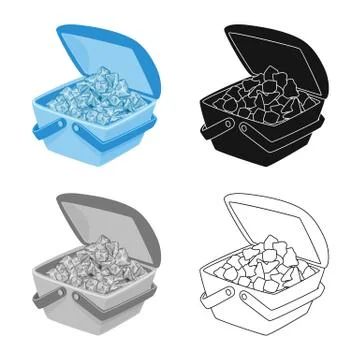 Isolated object of fridge and ice sign. Set of fridge and cube vector icon for Stock Illustration