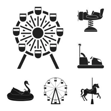 Isolated object of fun and horse  sign. Set of fun and circus stock vecto Stockillustratie
