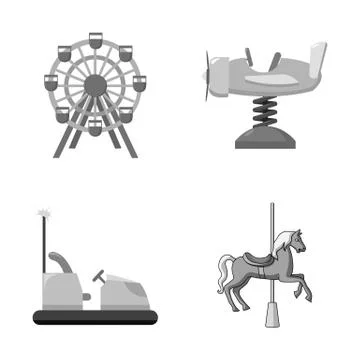 Isolated object of fun and horse  logo. Set of fun and circus vector icon fo Stockillustratie