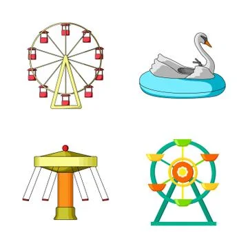 Isolated object of fun and horse  sign. Set of fun and circus vector icon fo Illustrazione stock