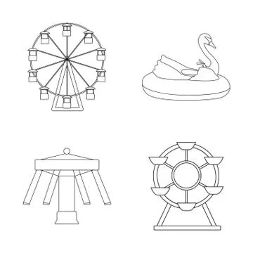 Isolated object of fun and horse  icon. Collection of fun and circus stock symbo Illustrazione stock