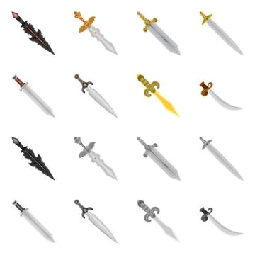 Isolated object of game and armor sign. Set of game and blade stock vector イラスト素材