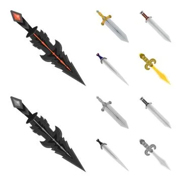 Isolated object of game and armor icon. Collection of game and blade vector icon Illustrazione stock