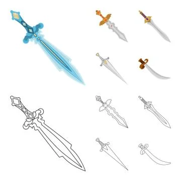 Isolated object of game and armor sign. Set of game and blade stock symbol for Stock Illustration