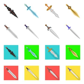 Isolated object of game and armor logo. Collection of game and blade vector icon Stock Illustration