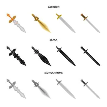 Isolated object of game and armor logo. Collection of game and blade stock Stock Illustration