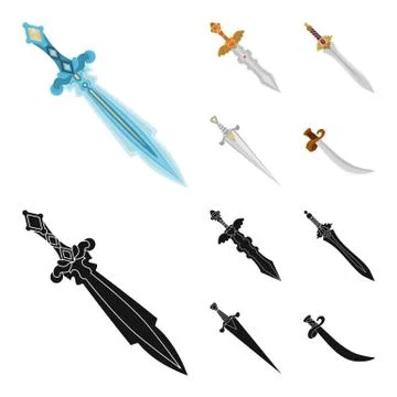 Isolated object of game and armor sign. Collection of game and blade vector icon Stock Illustration