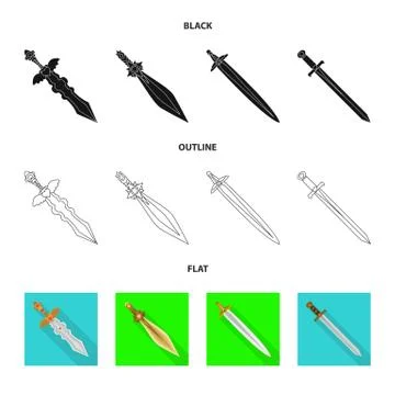 Isolated object of game and armor sign. Set of game and blade vector icon for Stock Illustration