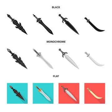 Isolated object of game and armor sign. Collection of game and blade stock Stock Illustration