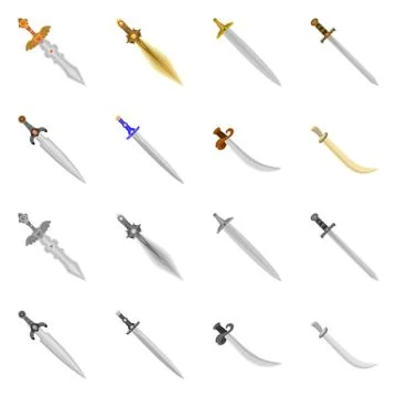 Isolated object of game and armor sign. Collection of game and blade stock Stock Illustration