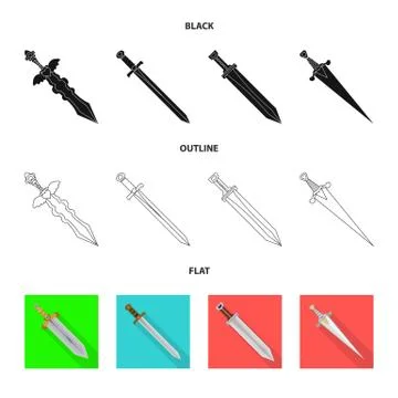 Isolated object of game and armor sign. Collection of game and blade vector icon イラスト素材