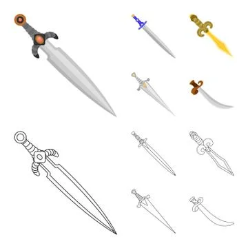 Isolated object of game and armor sign. Collection of game and blade stock Stock Illustration