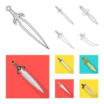Isolated object of game and armor sign. Collection of game and blade vector icon イラスト素材