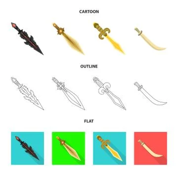 Isolated object of game and armor sign. Collection of game and blade stock イラスト素材