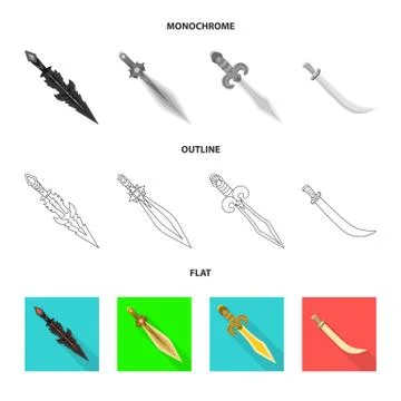 Isolated object of game and armor sign. Set of game and blade stock vector イラスト素材