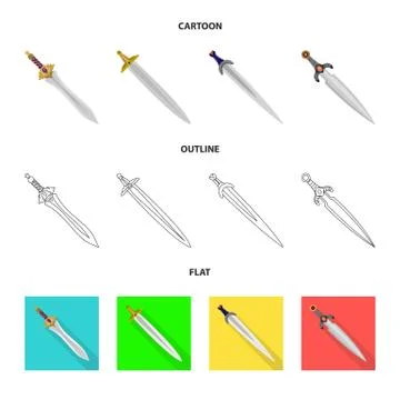 Isolated object of game and armor sign. Set of game and blade vector icon for Stock Illustration