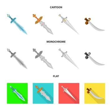 Isolated object of game and armor logo. Collection of game and blade stock 스톡 일러스트