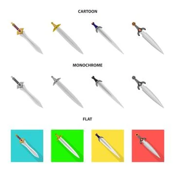 Isolated object of game and armor icon. Set of game and blade stock vector Stock Illustration
