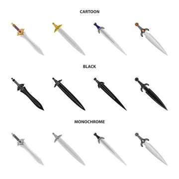 Isolated object of game and armor sign. Set of game and blade stock symbol for Stock Illustration
