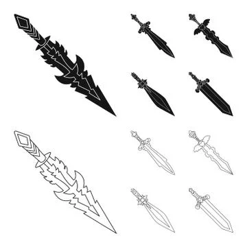 Isolated object of game and armor sign. Collection of game and blade stock Stock Illustration