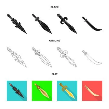 Isolated object of game and armor sign. Set of game and blade stock symbol for イラスト素材