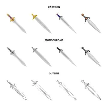 Isolated object of game and armor sign. Set of game and blade vector icon for Stock Illustration