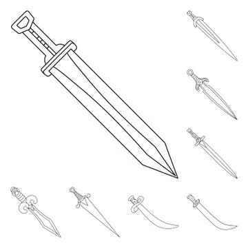 Isolated object of game and armor sign. Collection of game and blade stock イラスト素材