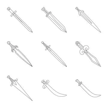 Isolated object of game and armor logo. Set of game and blade stock symbol for 스톡 일러스트