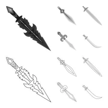 Isolated object of game and armor sign. Set of game and blade stock vector イラスト素材