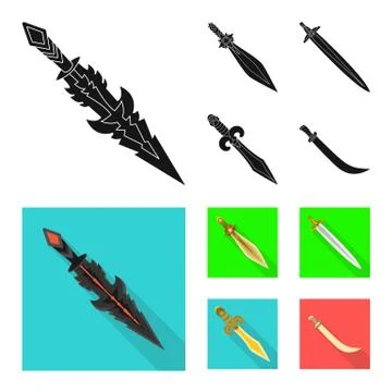 Isolated object of game and armor sign. Collection of game and blade vector icon Illustrazione stock