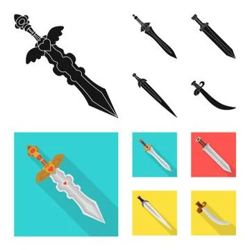 Isolated object of game and armor sign. Set of game and blade stock symbol for イラスト素材