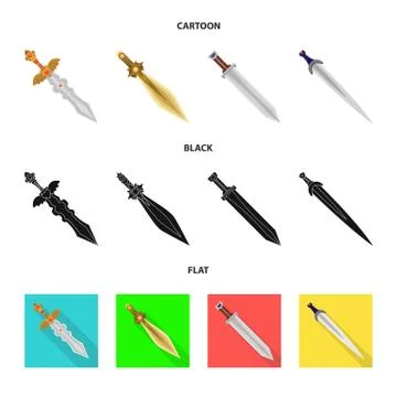 Isolated object of game and armor sign. Set of game and blade stock vector イラスト素材