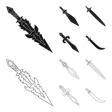 Isolated object of game and armor icon. Collection of game and blade stock Illustrazione stock