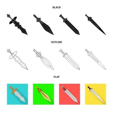 Isolated object of game and armor icon. Set of game and blade stock vector Stock Illustration