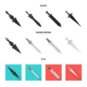 Isolated object of game and armor sign. Set of game and blade vector icon for Stock Illustration