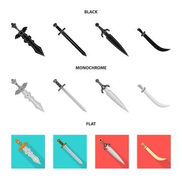 Isolated object of game and armor sign. Set of game and blade stock symbol for Stock Illustration